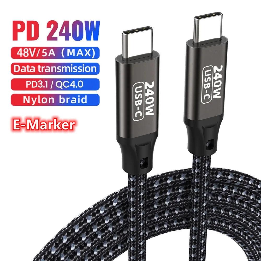 

Кабель зарядный PD3.1 240 Вт Type C на USB C, 5 А, 48 В, для PS5 Nintendo Switch Galaxy S22 MacBook