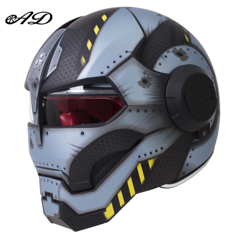 Motorcycle Helmet Men Moto Helmet Moto Ear Helmet Personality Full Face Motor Helmet Motocross Accessrioes Capacete Casque Black enlarge