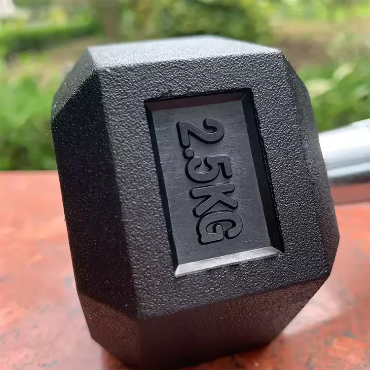 Высококачественные черные резиновые гантели для тренажерного зала и фитнеса 5 кг