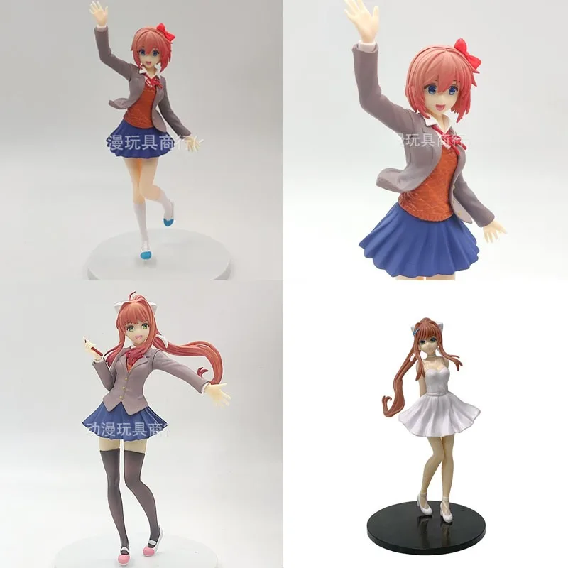 Фото Горячий сериал «Doki Doki Literature Club!» Белое платье Моника, версия Ver. Фигурки Сайори: Милая Девушка, Настольное Украшение, Коллекционная Игрушка №1