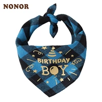 nonor birthday pet bandanas collar for dogs cats cotton triangular bibs scarf collar pet items puppy accessories