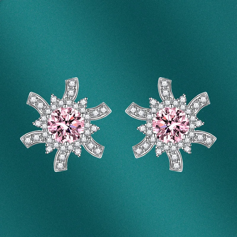 Женские серьги-гвоздики из серебра 925 пробы