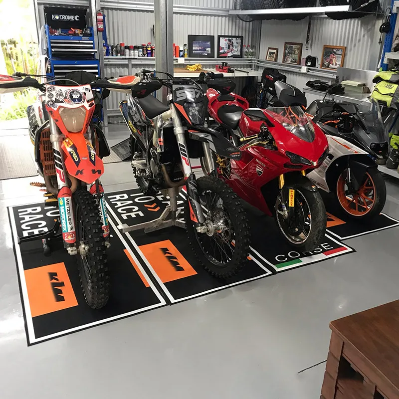 

Motorcycle Parking Mat Racing Display Carpets for KTM Honda Kawasaki Yamaha BMW Anti-slip Rug Home Decorations Floor Garage Mat
