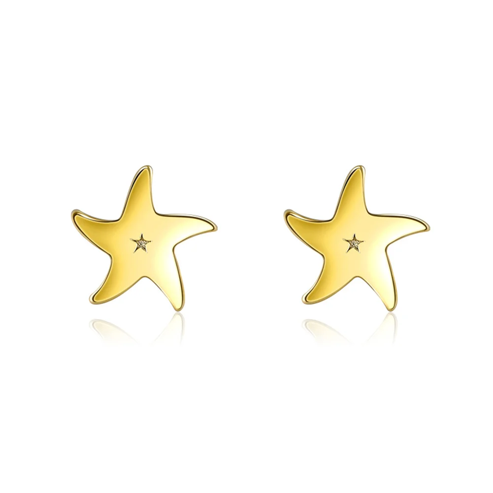 

Модные серебряные серьги с морскими звездами, летние современные летние женские ювелирные изделия с морскими звездами SVE0177