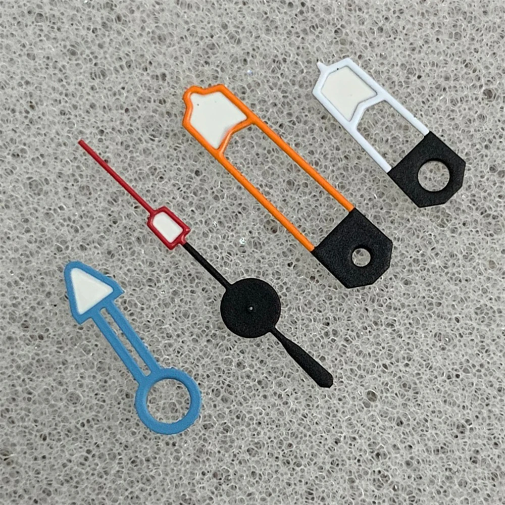 

NH34 Hands Creative Orange-White-Blue-Red Watch Hands Green Luminous 4-Pin GMT Pointers Needles Fit for NH34 Movement