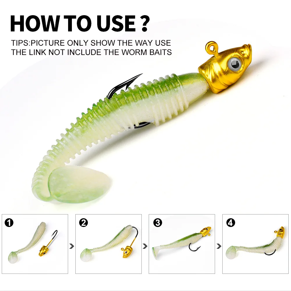 5 шт./лот 3. Φ 7g рыболовные крючки Мормышка острые Мягкая приманка червь