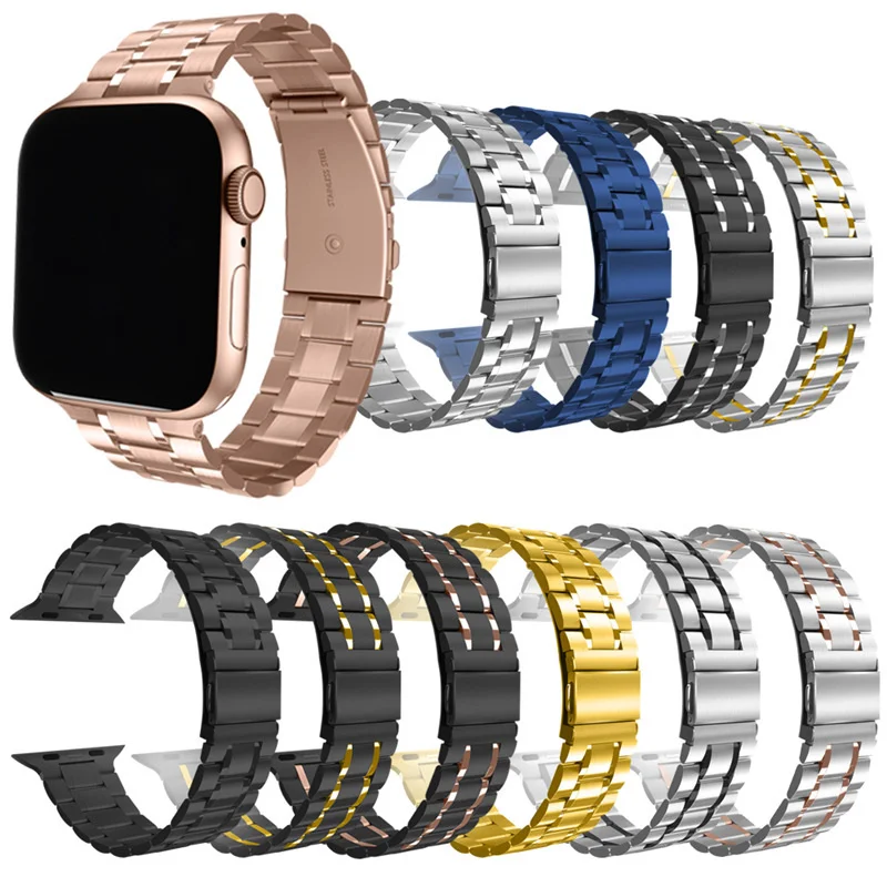 

Металлический ремешок для Apple Watch Band 44 мм 42 мм 40 мм 38 мм 41 45 мм, браслет из нержавеющей стали для iWatch 7 6 SE 5 4 3 Series, 15 шт.