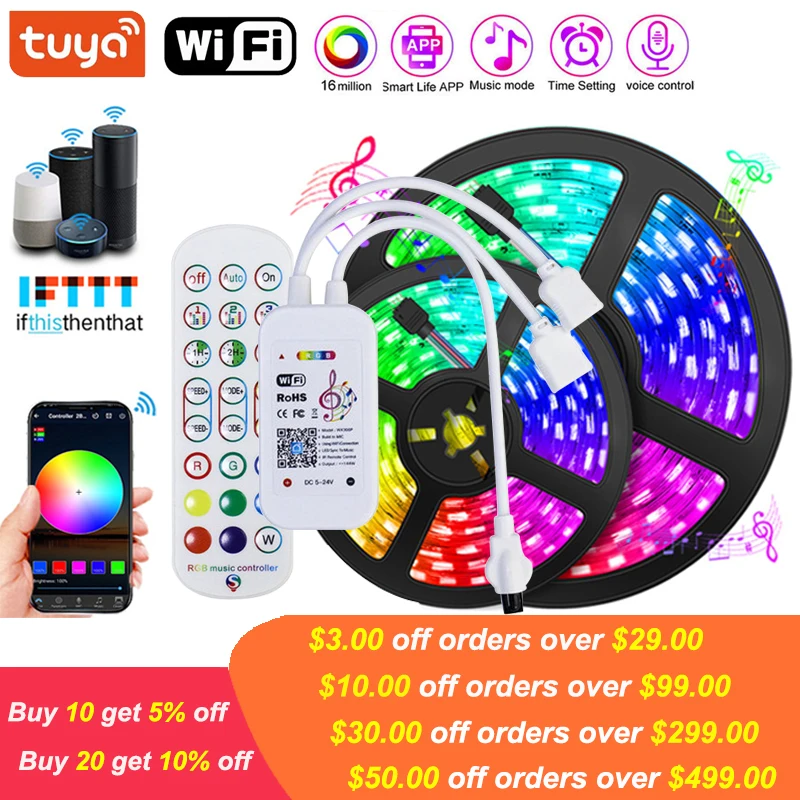 Светодиодные ленты с поддержкой Bluetooth, Wi-Fi, 220 В