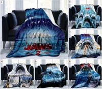 3d printed movie white shark ferocious blanket bedspread flannel blanket throw soft comfortable home decor blanket