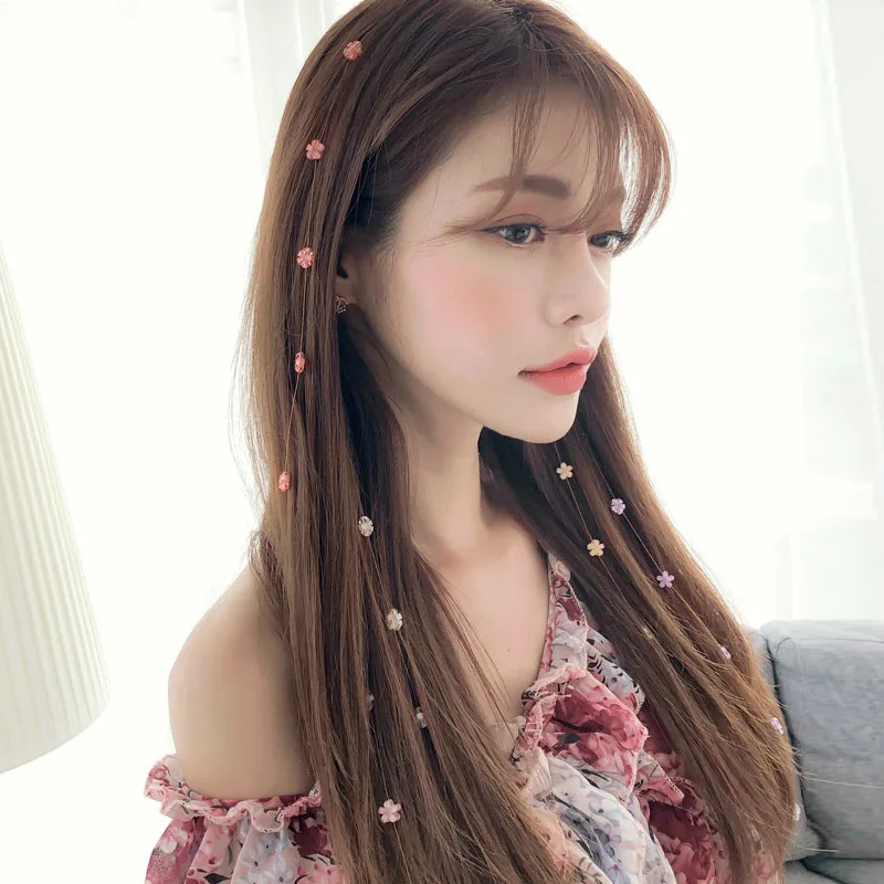 

Crystal Flower Hair Chain Headwear Female Invisible Streamline Insert Hairpins Jewelry Ancient Style Tassel Hair Accessories