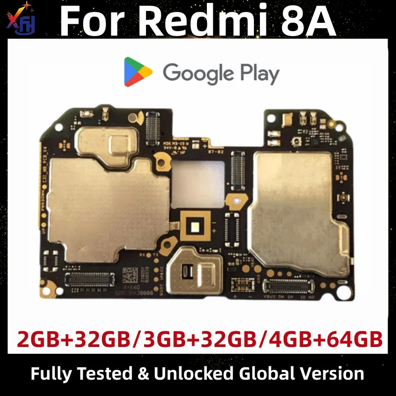 

Original Unlocked Mainboard for Xiaomi Redmi 8A, Main Circuits Board, Logic Board with Google Playstore Installed, 32GB, 64GB
