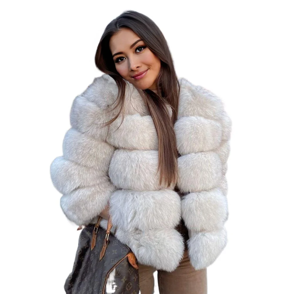 100% Natural Real Fur Fox Fur Coat Women's Leather Jacket Quality Fox Full Leather Fox Fur Overcoat Lady T Stand Collar Clothing