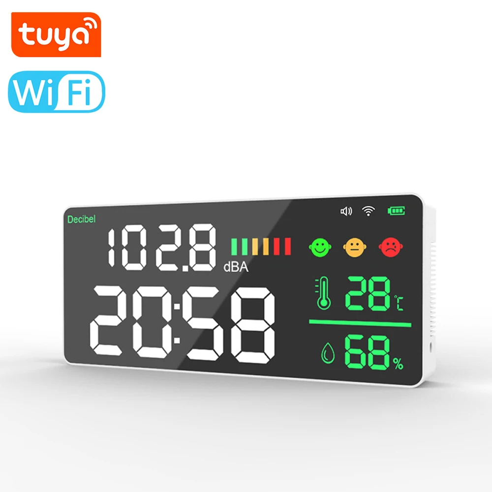 

Цифровой измеритель температуры и влажности Tuya с Wi-Fi и будильником