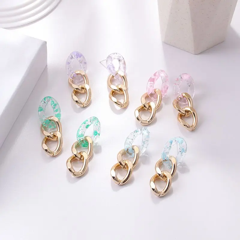 

Gold Color Chain Earrings For Women Girls Fashion Irregular Chains Geometric Earring Wholesale 2022 Trendy Designer Jewelry