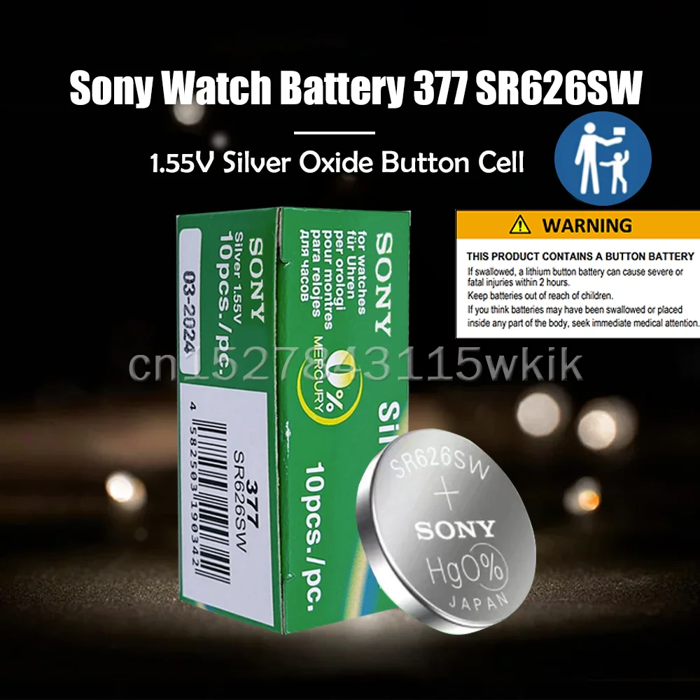 20 шт. оригинальный SONY 377 377A SR626SW AG4 SR626 LR66 LR626 AG 4 1 55 в оксид серебра батарейка для