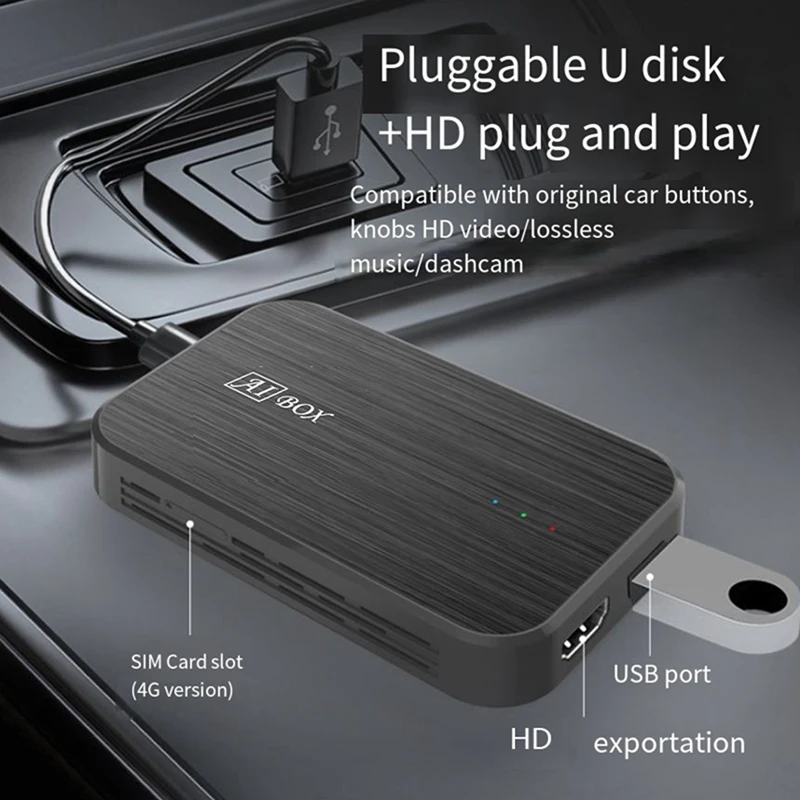 Автомобильный адаптер 4 + 64G беспроводной Android Auto Carplay AI TV Smart Box автомобильная