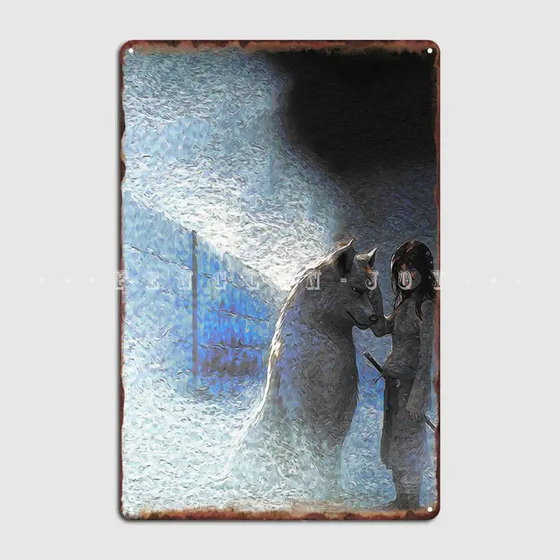 

Wolf And The Girl Metal Plaque Poster Pub Club Bar Plaques Vintage Tin Sign Poster