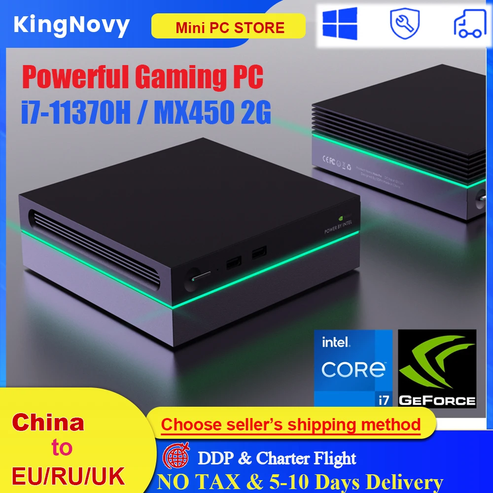 

2023 New Gaming PC i7 11370H NVIDIA MX450 2G Desktop Compuer 2*DDR4 NVMe Mini PC 2*HDMI2.0 8K UHD HTPC Thunderbolt 4