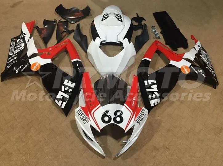 

Injection New ABS Whole Fairings Kit Fit For SUZUKI GSXR600 GSXR750 06 07 R600 R750 K6 GSXR 600 750 2006 2007 Custom Red Black