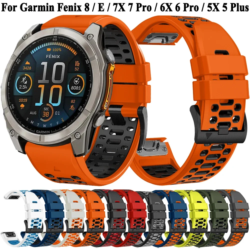 Фото Силиконовый ремешок QuickFit 26 мм 22 мм для Garmin Fenix 8 E 7 7X 6 6X 5/Marq/Epix Pro Gen 2/Forerunner 965 955/Enduro 3 браслет-ремешок №3