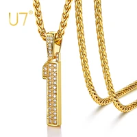 u7 gold color iced out number 0 9 charms pendant necklace for men hip hop bling jewelry
