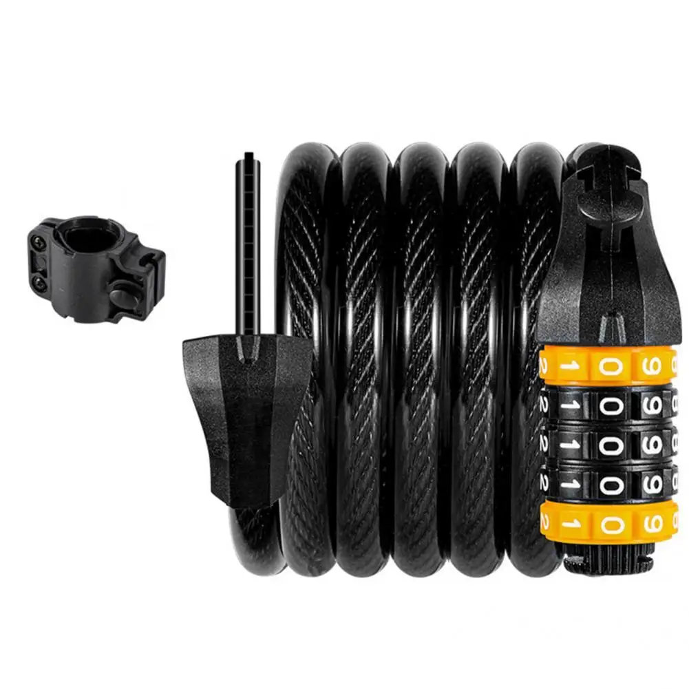 

Lock Waterproof for Bike Portable Cycle Adjustable Bicycle 5 Digit Anti Theft