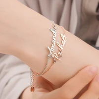 personalized name bracelet customized name jewelry gold silver stainless steel bracelet mother gift bracelet women