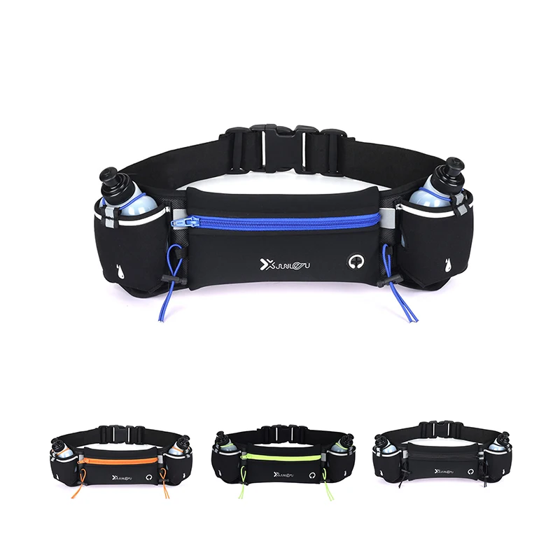 New Arrives Reflective Neoprene Waterproof Running Belt Sport Water Bottle Pouch Waist Bag Custom Fanny Pack For Men Women