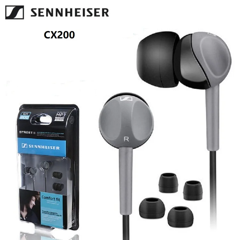 

Original Sennheiser CX 200 Street II Wired In Ear Earphones HIFI Headphone CX200 Stereo Bass Sound Earbuds Sport Running Headset