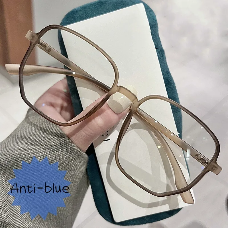

Large Size Finished Myopia Glasses for Ladies Women Men Trendy Near Sight Eyeglasses Classic Square Frame Transparent Eyewear