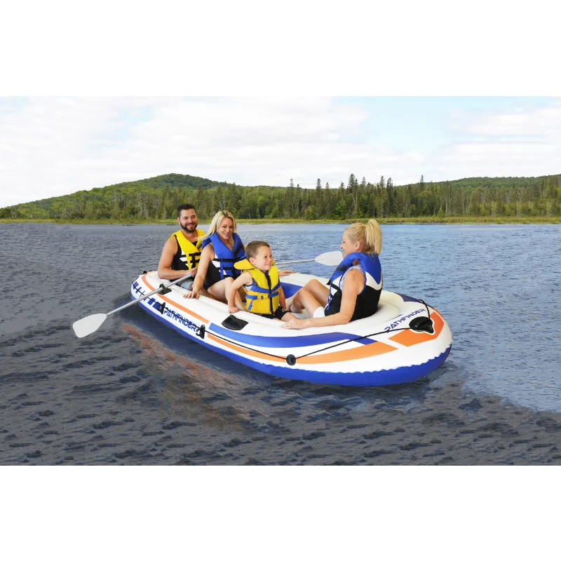 

10ft 4-Person PVC River Raft Inflatable Boat with Paddles