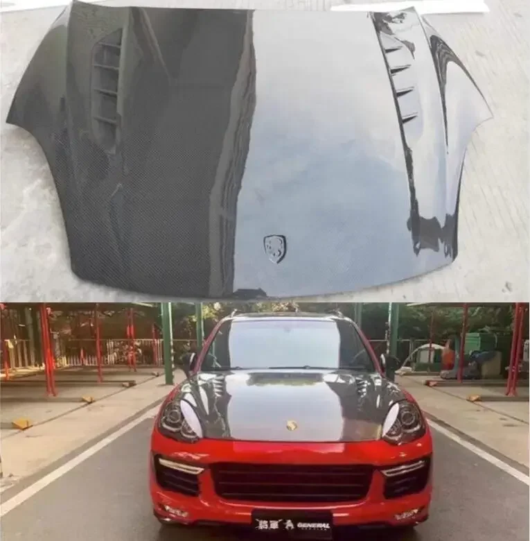 Передний бампер из настоящего углеродного волокна капот двигателя