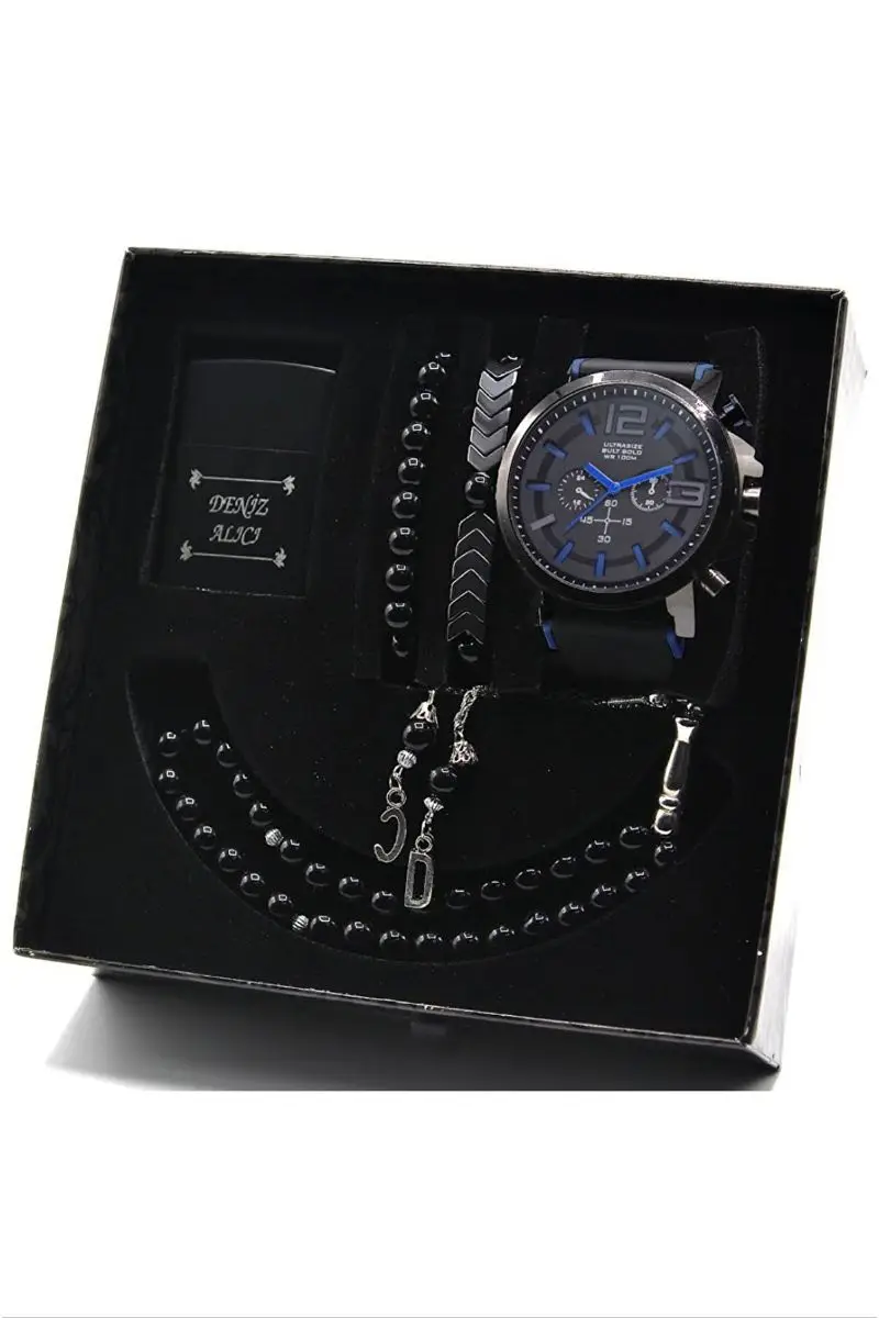 

Waterproof men's wrist watch lighter rosary and bracelet Set