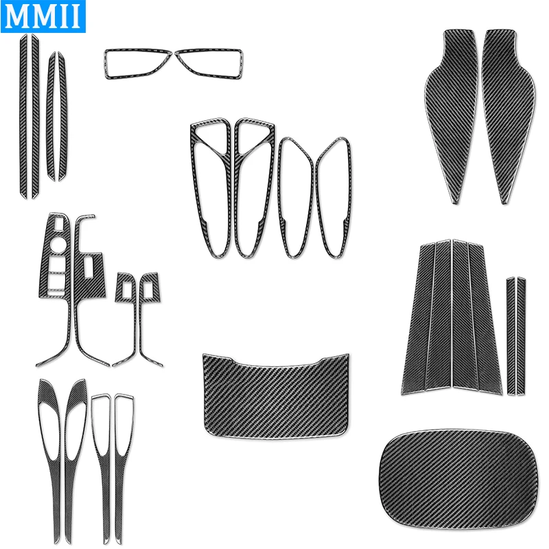 

For Alfa Romeo Stelvio 2016-2022 Carbon Fiber B-Pillar Door Sill Handle Storage Box Cover Trim Decoration Accessories Sticker