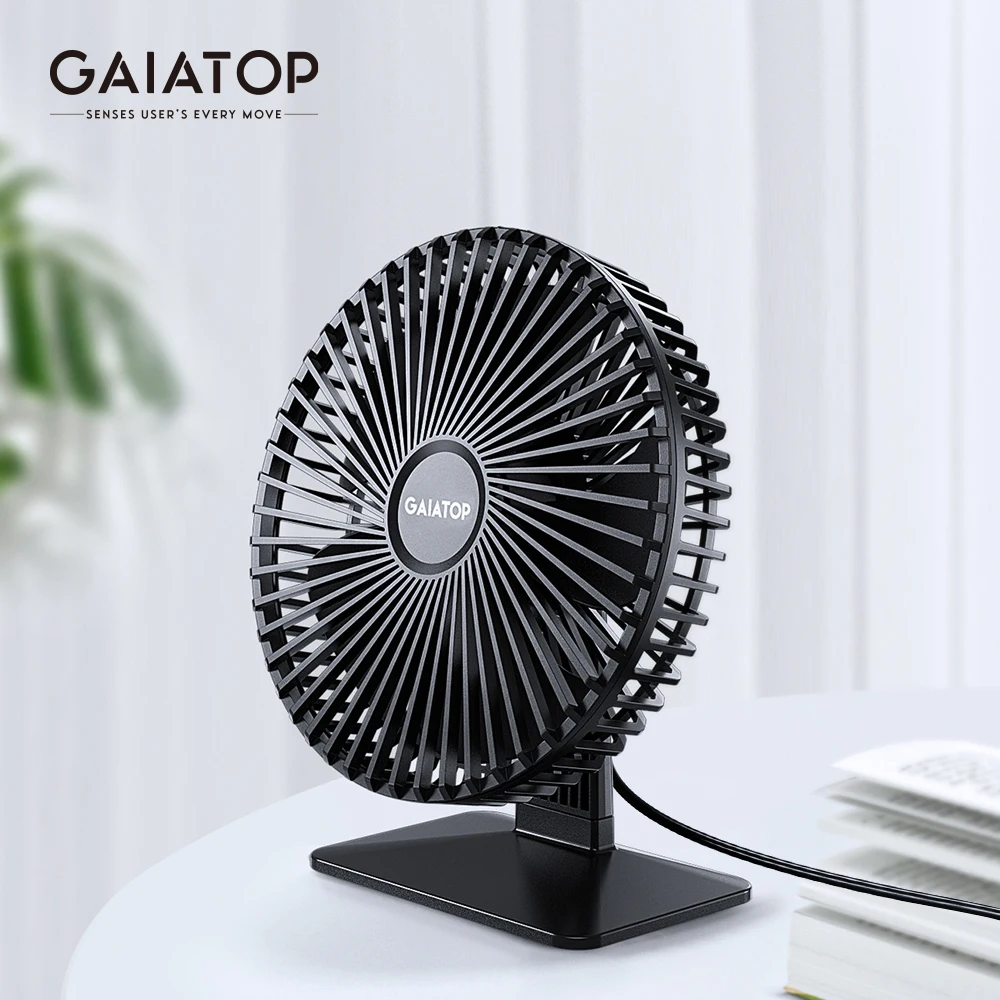 Настольный вентилятор GAIATOP, портативные USB-вентиляторы, мини настольный охлаждающий вентилятор, бесшумная 4-скоростная регулировка скорости, подходит для настольного офиса
