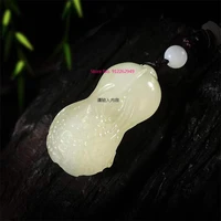 hot selling natural hand carve cabbage and cyan white jade necklace pendant fashion jewelry menwomen luckgifts amulet