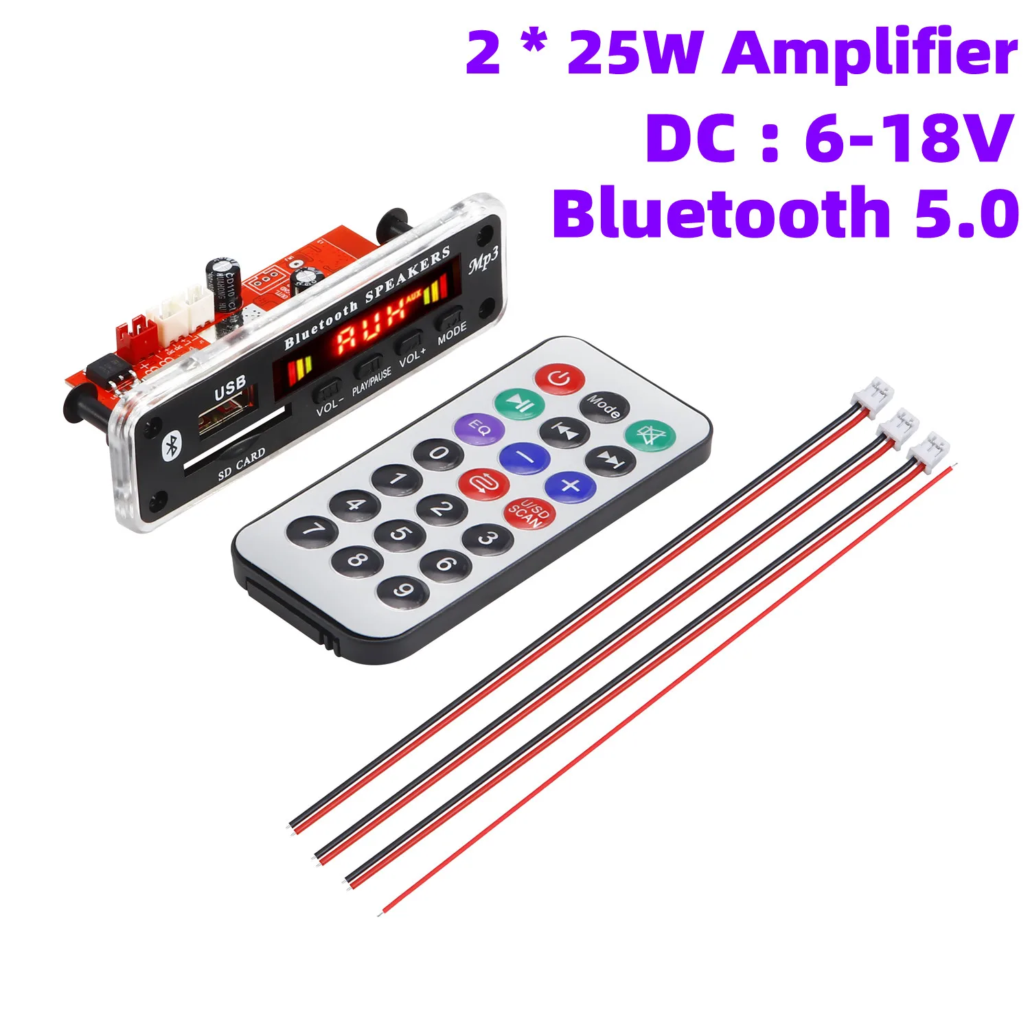 60 Вт усилитель 12 в 22 MP3 декодер плата Bluetooth 5 0 2*30 плеер USB записывающий модуль FM AUX