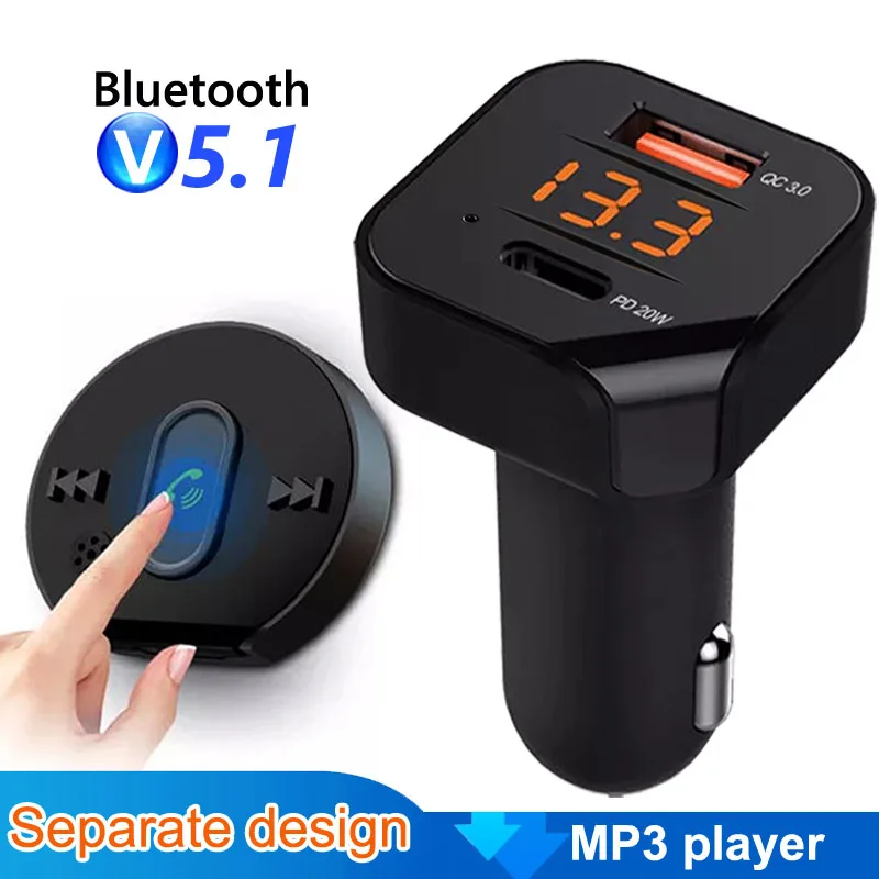 Автомобильный FM-трансмиттер с пультом дистанционного управления QC3.0 PD 20 Вт Type C