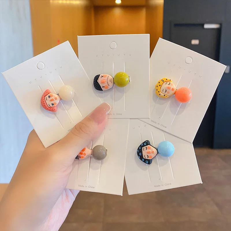 2022 заколка для волос с героями мультфильмов боковая карта Женская челка зажим