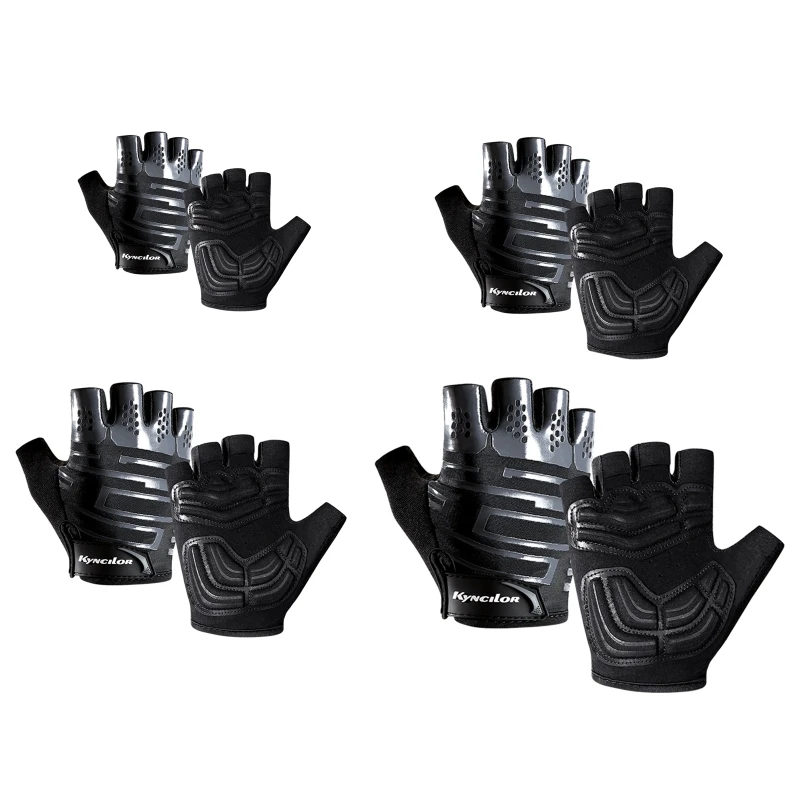 

Half Finger Cycling Gloves Mounting Bike Non-Slip Shock Absorbent Palm Grip Wicking Lightweight Lycra Compression Gloves