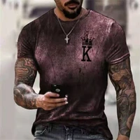 2022 oversized playing cards 3d printing man short sleeve tops comfortable trend men t shirt personality handsome men clothing
