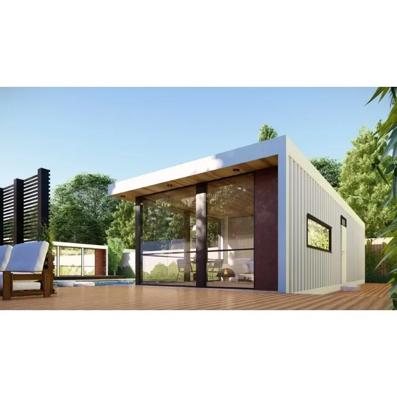 Holz uy Stil profession elle zarte Design Outdoor Luxus Wohnzimmer Flachdach Licht Stahlhaus