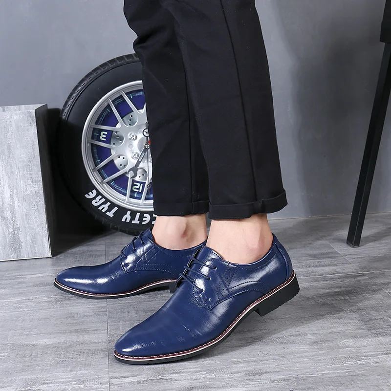 

Korean version fashion Pointed Business men's Leather shoes men's casual shoes fashion male single shoes