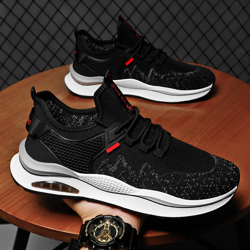 Fashion Trend Running Sneakers for Men Comfort Hard-wearing Athletic Shoes Outdoor Lace-up Tenis Masculino Summer Breathable