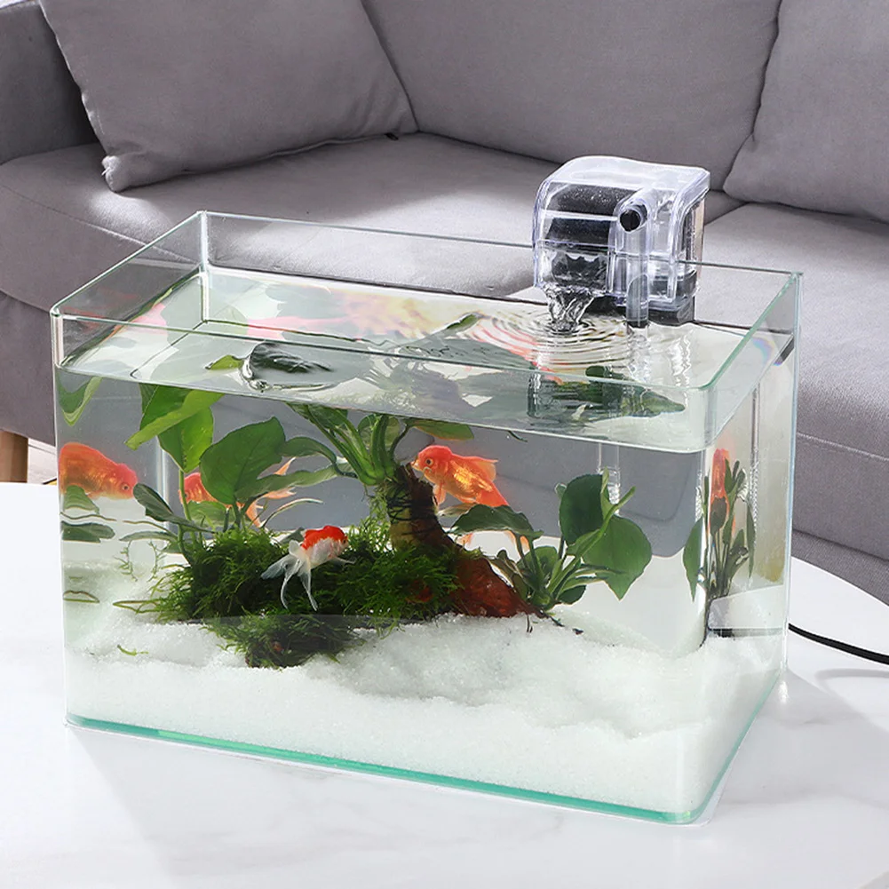 Aquarium Hang on Filter Waterfall External Oxygen Pump Water Small Submersible Hanging Fish Tank Supplies |