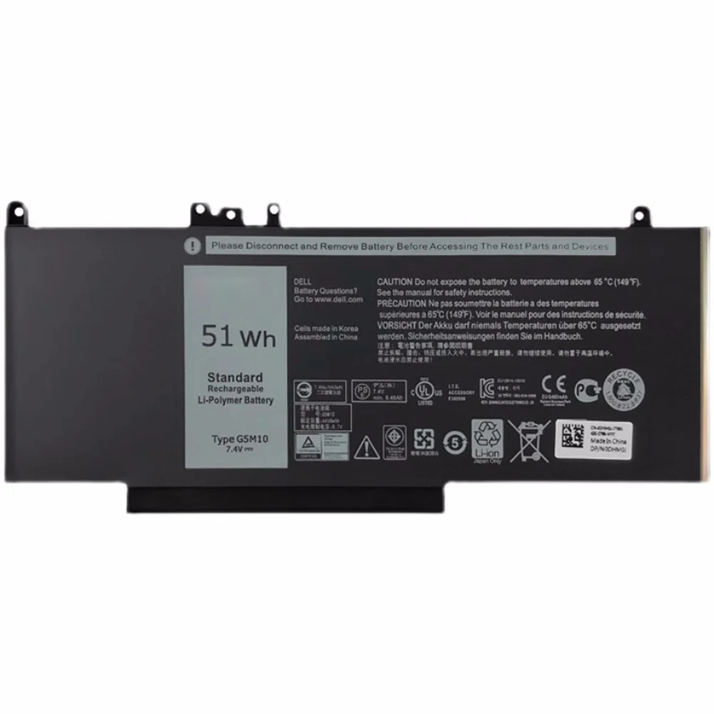 

New G5M10 For Dell Laptop Battery Latitude E5250 E5450 E5550 7.4V 51WH
