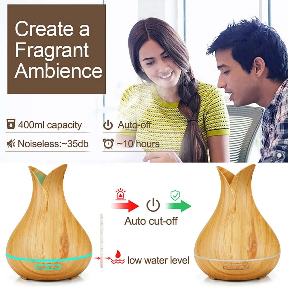 Petal Style Difusor 400ml Remote Voice APP LED Night Light Air Humidifier Bluetooth Speaker Ultrasonic Essential Oil Diffuser enlarge