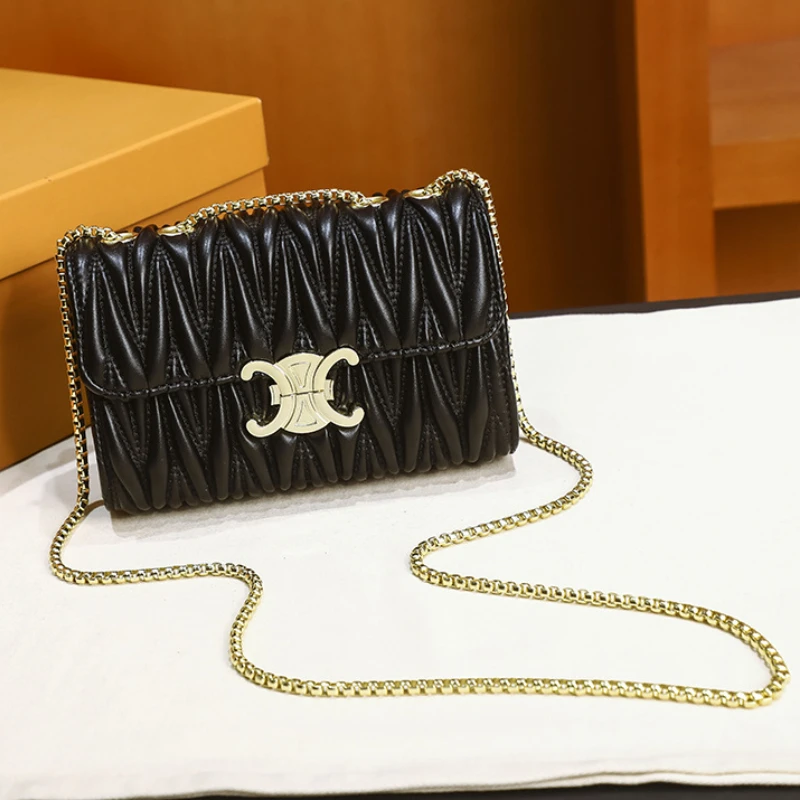 

Женская квадратная сумка-мессенджер из ПУ кожи, с цепочкой и замком