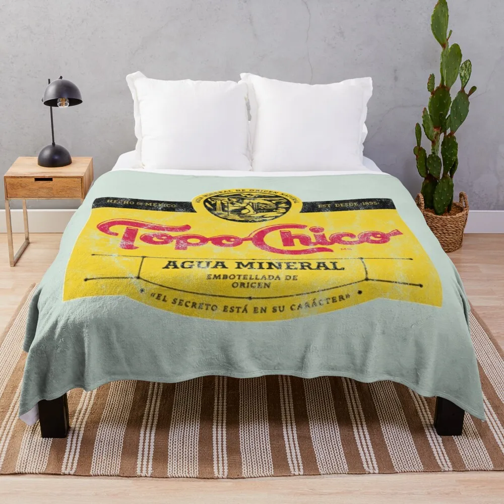 

Topo Chico agua mineral worn and washed logo (sparkling mineral water) Throw Blanket Throw Blanket