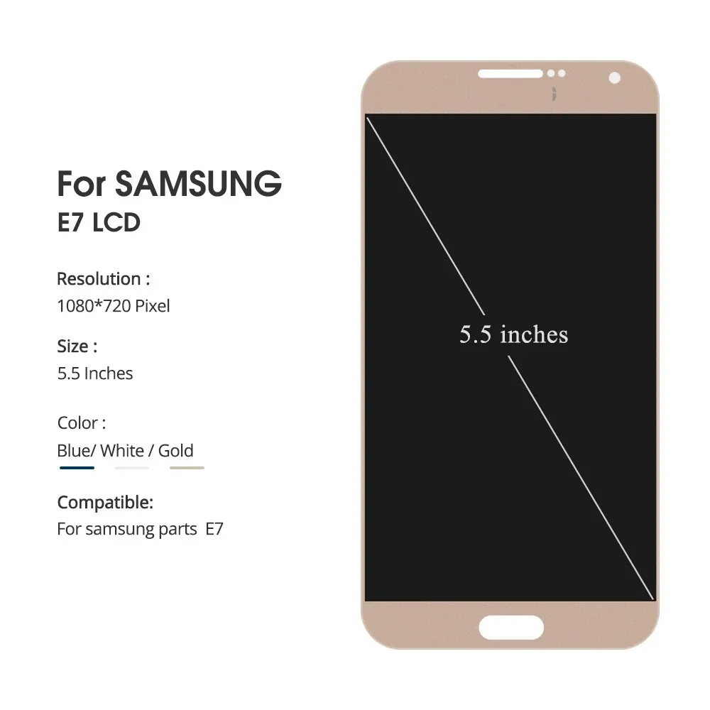 Оригинальный экран для Samsung Galaxy E7 E700 E700F E7000 E7009 ЖК-дисплей сенсорный дигитайзер в